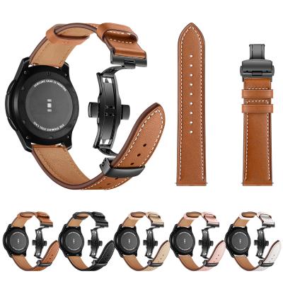 China Luxury Brand Galaxy Watch 46mm Leather Strap For Samsung Speed ​​S3 Frontier 22mm Watch Band Butterfly Amazfit 47mm Huawei Watch GT Gtr Strap for sale