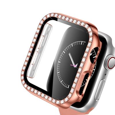 China Luxury Glass+Case For Apple Watch Series 6 5 4 3 44mm 40mm 42mm 38mm iWatch Tempered Screen Protector+cover Apple Watch Accessories for sale