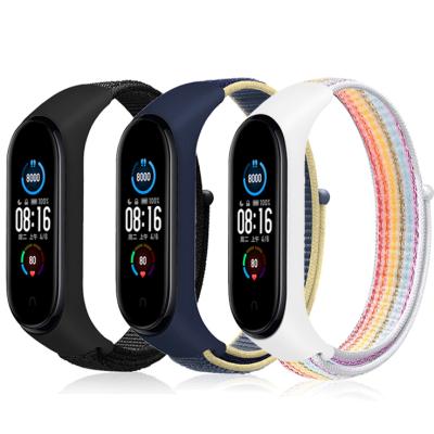 China Breathable/Adjustable Sports Buckle Nylon Strap for xiaomi MI Band 6 Wristband Watch Strap Pulsera Correa Pulse Strap MI band 5 4 3 for sale