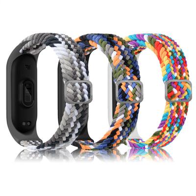 China Fashion. Sport Braided Strap For MI Band 6 5 3 4 Elastic Adjustable Nylon Straps For Miband Wristband For xiaomi band wristband for sale