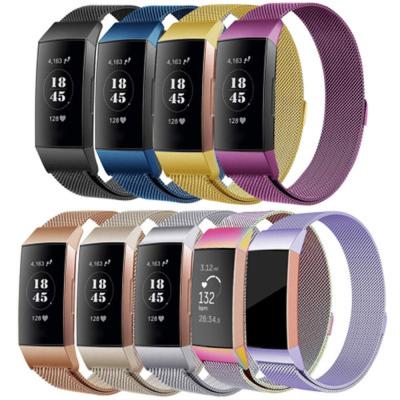 China Milanese Loop Stainless Steel Strap For Fitbit Charge 3 Watch Band Strap Stainless Steel Belt Smart Sports Watch Strap Wrist Band for sale