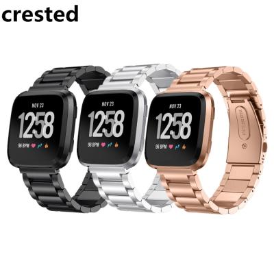 China CRESTED Stainless Steel Stainless Steel Band For Fitbit Versa Strap Correa Wrist Watch Band Belt Reloj Fitbit Versa Watch Accessories for sale