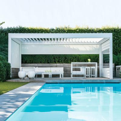 China Easily Assembled Outdoor Electric Aluminum Bioclimatic Pergola Contracted Style Lourve for sale