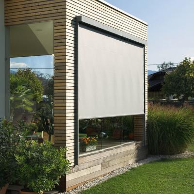 China FILE Exterior Window Blinds Motorized Windproof Blinds Custom Size Patio Zipper Track Blind Shades For Exterior for sale