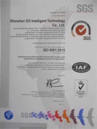 ISO9001 - Shenzhen DO Intelligent Technology Co., Ltd.