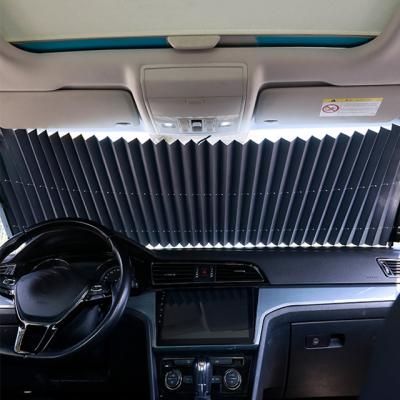 China Simplicity Car Front Windshield Sun Shade Retractable Car Roller Sun Shade UV Shield Reflect Heat Protection Car Sunshade for sale