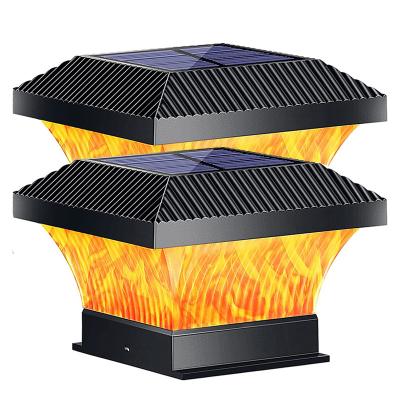 China Outdoor LED Solar Powered Pillar Lights 2700K 2200mAH Multipurpose Solar Column Head Lighting for sale