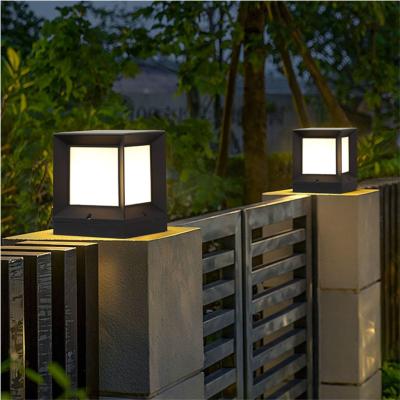 China Aluminum Gate Fence Solar Pillar Light 2W  Square IP55 Waterproof for sale