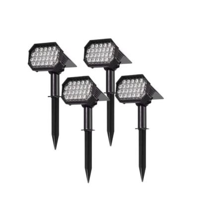 China New 4pc Set Ip65 Led Solar Powered Lawn Spike Spotlight Garden Light For GardenLandscape for sale