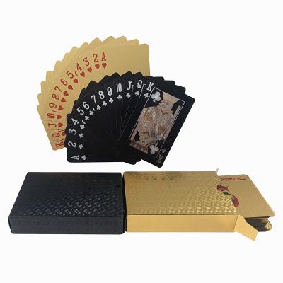 China Entertaiment Durable Waterproof Plastic Playing Cards Game Cards Gold Foil Poker Poker 24K Gold Gold Foil Plated Playing Cards Pack for sale