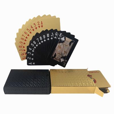 China China 3 Pack Waterproof Gold Foil Silver Black Poker Set Plastic Cards For Adults Party Game for sale