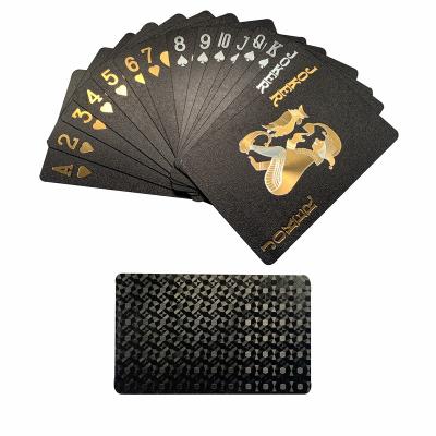 China Creative Entertaiment Game Cards Gold Foil Waterproof Poker Black Gold Playing Poker Cards for sale