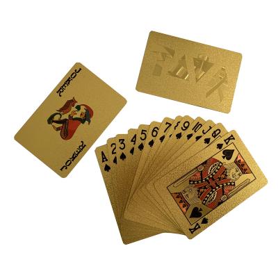 China Gold Plastic Pattern Custom Design Plastic Poker Cards PET 999.9 Gold Foil Playing Cards Custom Design for sale