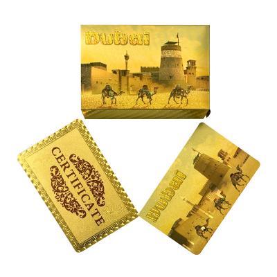 China Water Resistant Colorful Dubai Casino Gold Foil Playing Cards Customized Plastic Playing Card Poker for sale