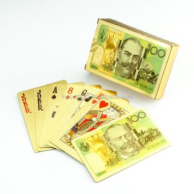 China USA 999 Gold Foil Playing Cards Playing Cards Colorful Silver Aluminum Foil Custom Waterproof Plastic POKER for sale