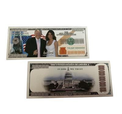 China USA 999.9 Gold Foil Banknote Donald Trump And The First Lady Melania Couple Banknote for sale