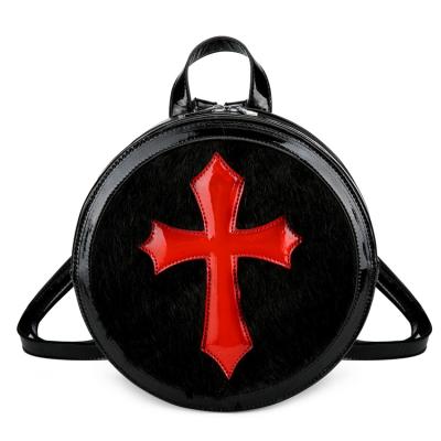 China Other Bag Manufacturer Custom Gothic Vegan Leather Backpack Lady Holographic PU Leather Goth Purse for sale