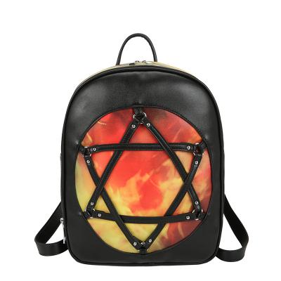 China Other Fashion Custom Design Ladies Gothic Bag Gothic Backpack Digital Printing Goth Bags PU Leather Pentagram for sale