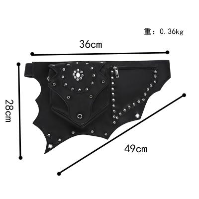 China Fashion Fanny Pack PU Holster Purse Pouch Vintage Waistband Rivet Holster Gothic Leather Bags for sale