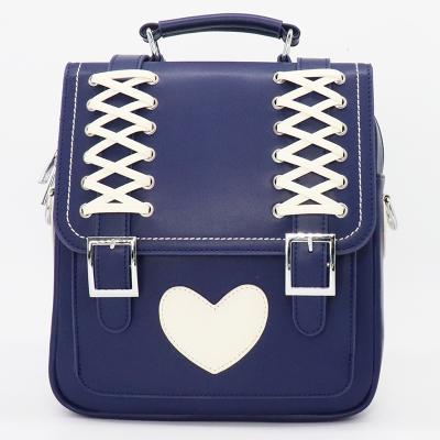 China Other Kawayi Style Customize New Design Heart Shape Applique Messenger Bags Backpack For Lady for sale