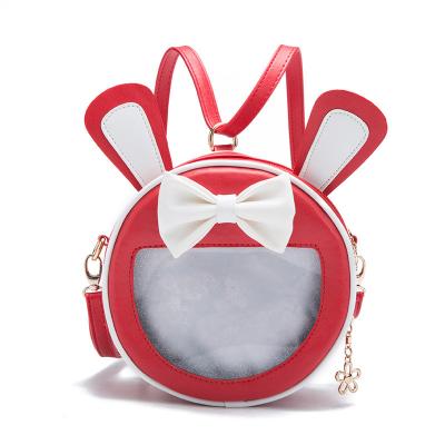 China Fashion Factory Customized Beautiful Ita Shoulder Bag With Glitter Clear PVC Bow Decorate Custom Ita Bag for sale