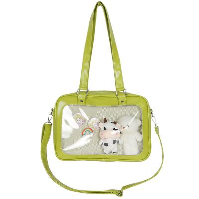 China Custom Clear PVC Anti Theft Pin Display Girls Shoulder Animal Ita Bag Custom Made for sale