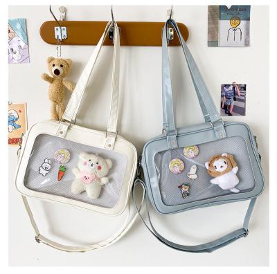 China ITA Bag With Anti-theft PVC Clear Pin Display Shoulder Tote Bag Cute Japanese Custom Girls for sale