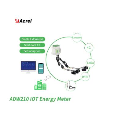 China Acrel ADW210-D10-2S Two Channels Din Rail Energy Meter With External Current Transformers For IoT Solution ADW210-D10-2S for sale