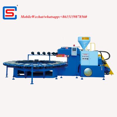 China Servo control PVC shoe/single air/slipper blown one or two colors sandals slippers injection molding machine for sale