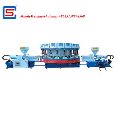 China Sole PVC DIP machine withShoe with PVC canvas upper soles DIP leisure sports shoes injection making molding machine maker for sale