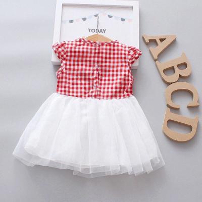 China New Girl Summer Style Casual Plaid Bow Princess Skirt Baby Children Fasion Style Dress Girl for sale