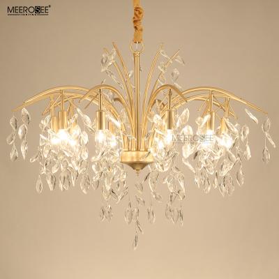 China Luxury Meerosee Modern Crystal Pendant Chandelier Brass Chandeliers Copper Light Lamparas De Techo Colgante Pendant MD86898 for sale