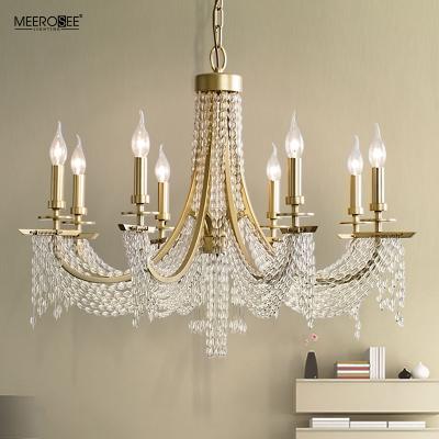 China Meerosee Modern Crystal Ball Chandelier Copper Aluminum Lighting Modern Lighting Pendant Lights Chandelier MD86895 for sale