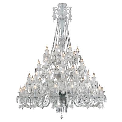 China Modern Meerosee Clear Retro Relief Glass Arms Ring Chandeliers 4 Seats K9 Crystal High Quality Lighting Fancy Lights MD87228 for sale