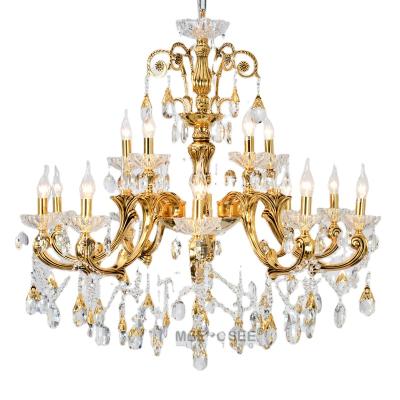 China Meerosee Crystal Pendant Chandelier Lighting Gold 3pm Modern Metal Silver Interior Chandeliers Light For Restaurant MD8504-L15 for sale