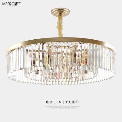 China Modern Iron Style Lamparas De Techo Colgante Nordic Luminous MD86891 from Meerosee K9 Crystal Pendant Light Gold Circular for sale