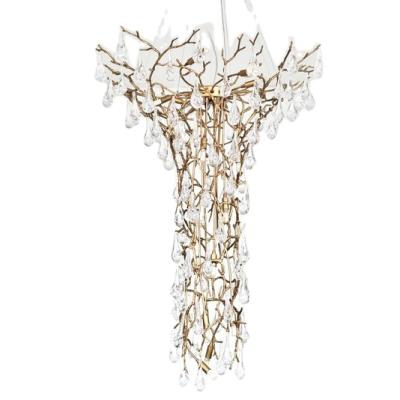 China Meerosee Modern Dripping-Shape K9 Drop Crystal Pendant Lights Luxury Long Chandelier Rattan Lamp Lighting Modern MD87001 Ceiling for sale