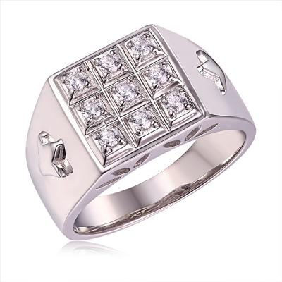 China Luxury Fashion Trendy Personality Zircon 925 Silver Zircon Ring Men for sale