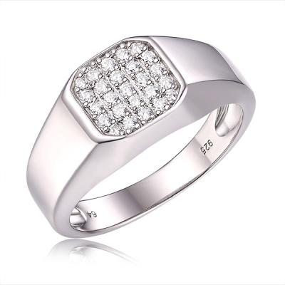 China Trendy Fashion Personality Zircon Shape 925 Sterling Silver Rings For Men for sale