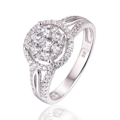 China TRENDY Hot Sale Jewelry Engagement Anniversary Gift 925 Sterling Silver Real Diamond Wedding Rings For Women for sale