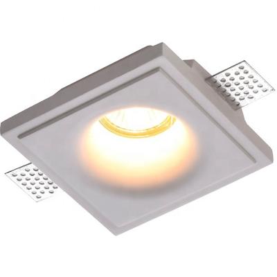 China New Modern Modern White Attractive Square Hour Ceiling Recessed Trimless Plaster GU10 Led Lamps Gypsum Downlight for sale