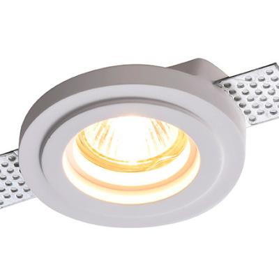 China Modern White Attractive Round Hour Ceiling Recessed Trimless Plaster GU10 Led Lamps Gypsum Downlight for sale