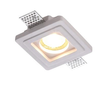 China New Modern Modern White Attractive Square Hour Ceiling Recessed Trimless Plaster GU10 Led Lamps Gypsum Downlight for sale