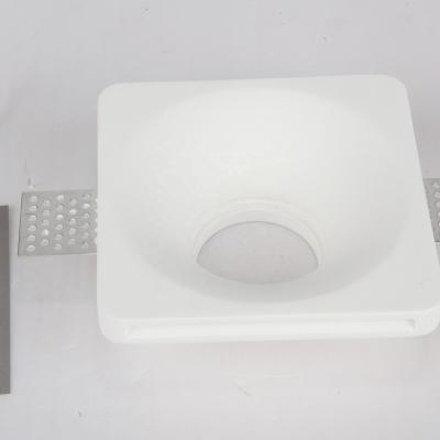 China Modern White Attractive Square HR Ceiling Recessed Trimless Plaster GU10 Led Lamps Gypsum Downlight for sale