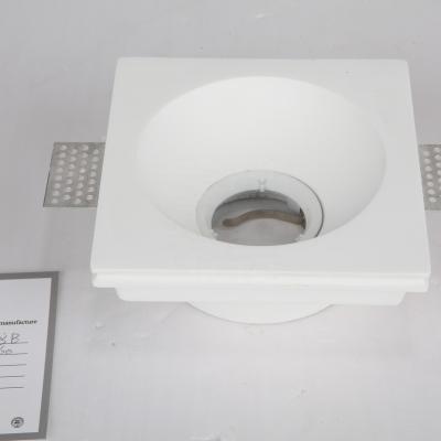 China Modern White Attractive Square HR Ceiling Recessed Trimless Plaster GU10 Led Lamps Gypsum Downlight for sale