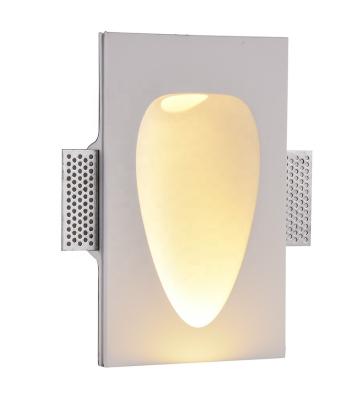 China Amazon Hour Modern Square Decorative Gypsum Plaster Led Step Wall Light Stair Sconce Recessed Wall Lamp for sale