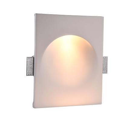 China Amazon Hour Modern Square Decorative Gypsum Plaster Led Step Wall Light Stair Sconce Recessed Wall Lamp GU10 for sale