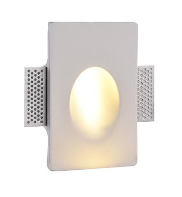 China Amazon Hour Modern Square Decorative Gypsum Plaster Led Step Wall Light Stair Sconce Recessed Wall Lamp for sale