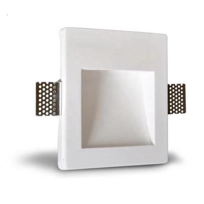 China Amazon Hour Modern Square Decorative Gypsum Plaster Led Step Wall Light Sconce Bracket Stair Light Recessed Wall Lamp for sale