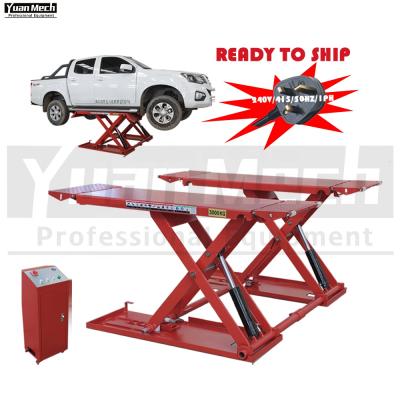 China YuanMech L7100 UK Specification Low Profile Midrise 3 Ton Portable Mobile Automotive Hydraulic Scissor Car Lift 3000kg for sale